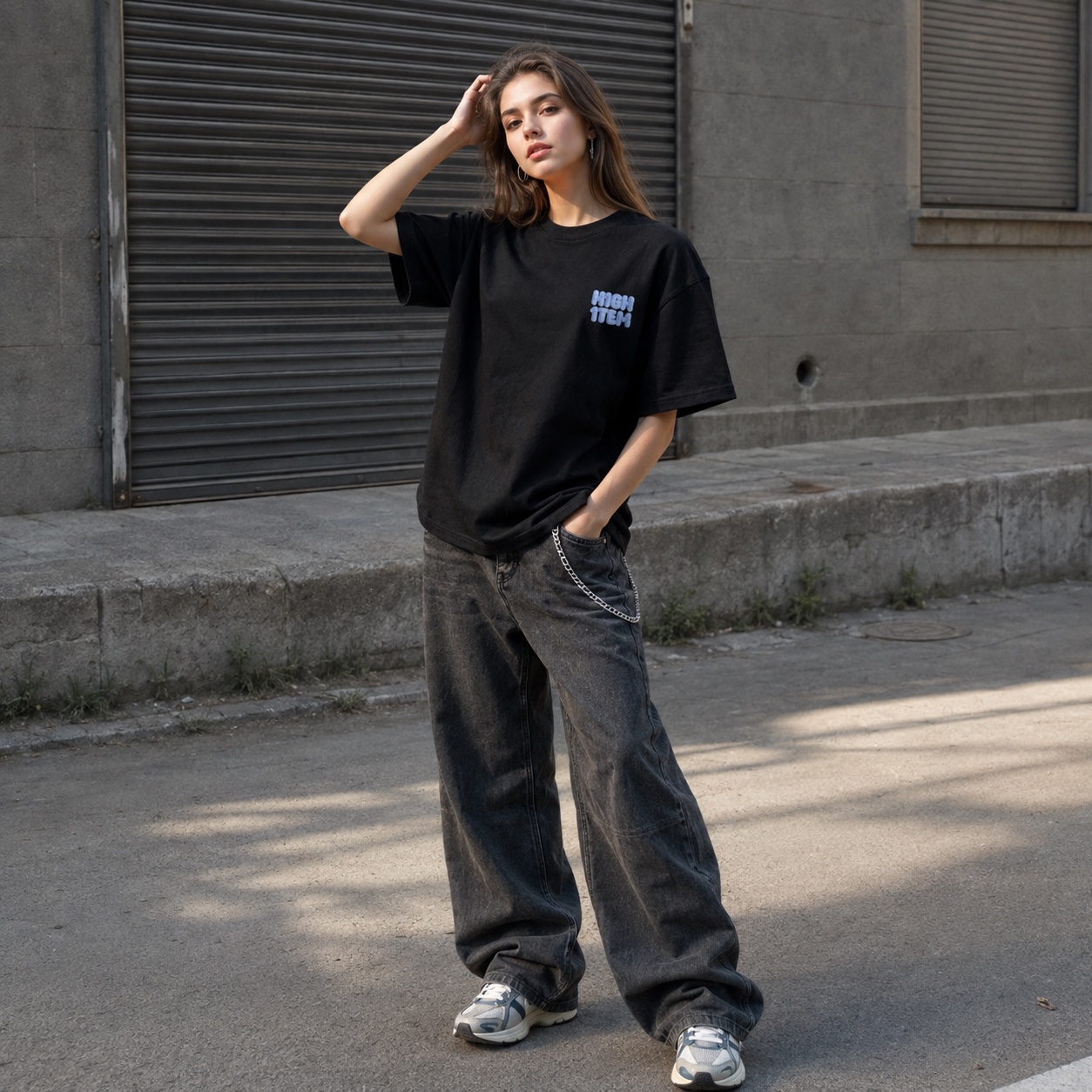 T-SHIRT H1, BLACK BLUE — 5